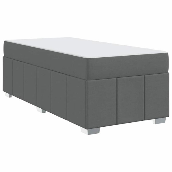vidaXL Cadre de lit avec matelas Gris foncé 100 x 200 cm tissu