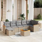 vidaXL Salon de jardin avec coussins 8Pièces mélange beige résine tressée