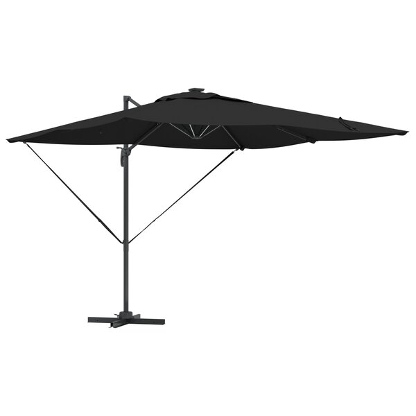 vidaXL Parasol Cantilever Roma de avec LEDs - Noir  286 x 285 x 270 cm  en aluminium.