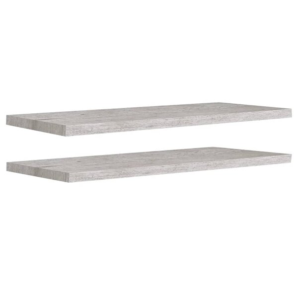 vidaXL Étagères murales flottantes 2 Pièces Gris béton 90x23 5x3 8cm MDF