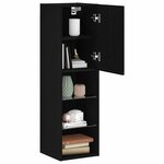 vidaXL Meuble TV 2 Pièces Noir 30 5 x 30 x 102 cm Bois d'ingénierie