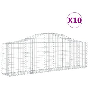 vidaXL Paniers à gabions arqués 10 Pièces 200x30x60/80 cm Fer galvanisé