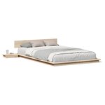 vidaXL Cadre de lit plateforme avec tables de chevet 120x200cm en bois massif