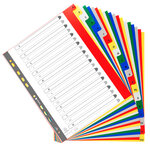Jeu d'intercalaires alphabétiques polypro 20 touches multicolores. Format A4+. EXACOMPTA