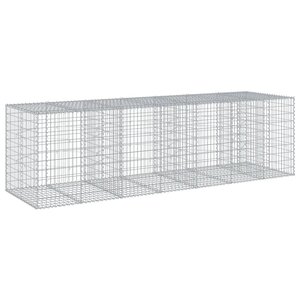 vidaXL Panier gabion avec couvercle 350x100x100 cm fer galvanisé