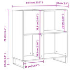 vidaXL Armoire à disques gris béton 84 5x38x89 cm bois d'ingénierie