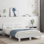 vidaXL Cadre de lit avec LED sans matelas blanc 120x200 cm