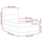 vidaXL Lit à ressort LED Gris clair et blanc 120 x 190 cm