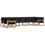 vidaXL Ensemble de canapés d'extérieur 7 pc Blanc et noir