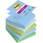 Pack de 5 Bloc-note adhésif Super Sticky Z-Notes  76 x 76 mm Oasis POST-IT