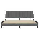 vidaXL Cadre de lit sans matelas Hanko gris foncé 180x200 cm tissu