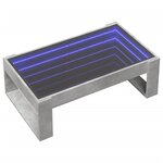 vidaXL Table basse avec LED infini gris béton 90x53x30 cm