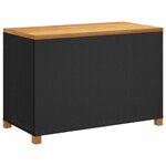 vidaXL Boîte de rangement de jardin noir résine tressée bois d'acacia