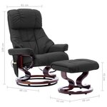 vidaXL Fauteuil de massage inclinable Gris Similicuir et bois courbé