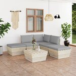 vidaXL Salon de jardin palette 6 Pièces avec coussins bois d'épicéa