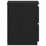 vidaXL Cabinet de chevet avec tiroir 2 Pièces Chêne noir 30 x 30 x 40 cm