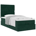 vidaXL Cadre de lit ottoman avec matelas vert foncé 90x200 cm velours