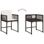 vidaXL Chaises de jardin avec coussins lot de 4 marron résine tressée