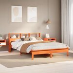 vidaXL Lit bibliothèque sans matelas cire marron 120x190cm pin massif