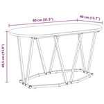 Table basse vidaXL en chêne  artisanale  80x40x40 5 cm en bois d'ingénierie et métal