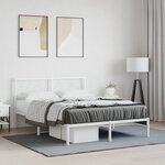 vidaXL Cadre de lit métal sans matelas et tête de lit blanc 140x190 cm