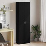 vidaXL Armoire de bureau en chêne noir 60 x 32 x 190 cm  faite en bois reconstitué.