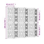 vidaXL Cloison de séparation 6 panneaux marron noir paulownia massif