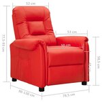 vidaXL Fauteuil inclinable Rouge Similicuir