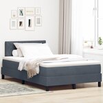 Lit à ressort vidaXL avec matelas et LED Gris foncé 120x190 cm en velours
