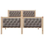vidaXL Cadre de lit avec tête de lit Taupe 140 x 190 cm Pin massif