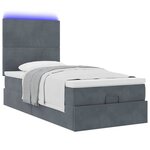 vidaXL Cadre de lit ottoman avec matelas gris foncé 90x190 cm velours