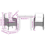 vidaXL Ensemble à manger de jardin et coussins 3 Pièces Beige poly rotin