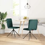 vidaXL Chaises à manger lot de 2 vert foncé tissu