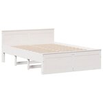 vidaXL Lit bibliothèque sans matelas blanc 150x200 cm bois pin massif