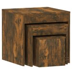 vidaXL Tables gigognes 3 Pièces Chêne fumé Bois d'ingénierie