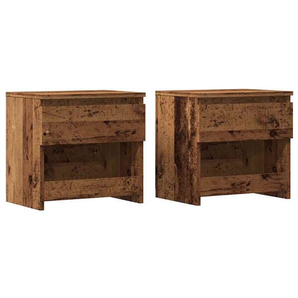 vidaXL Tables de chevet 2 Pièces vieux bois 40x30x39 cm bois ingénierie