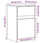 vidaXL Armoire de chevet avec lumières LED noir bois d'ingénierie