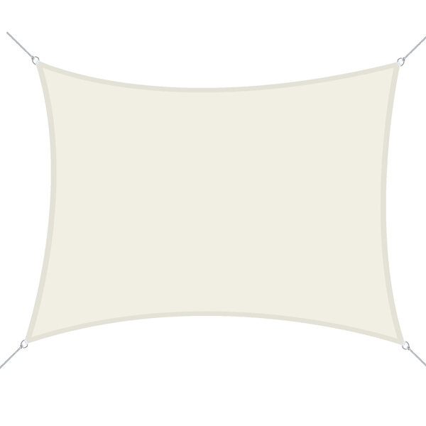 Voile d'ombrage rectangulaire 6L x 4l m polyester imperméabilisé haute densité 160 g/m² crème