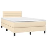 vidaXL Sommier à lattes de lit avec matelas LED Crème 120x200 cm Tissu