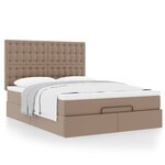 VidaXL Cadre de lit ottoman et matelas cappuccino 140x190cm similicuir