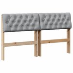 vidaXL Tête de lit capitonnée Gris clair 140 cm Pin massif