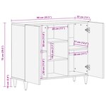 vidaXL Buffet 90x33x75 cm en bois massif de mangue