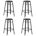 vidaXL Tabourets de bar lot de 4 noir acier