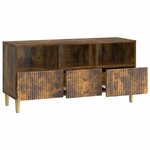 vidaXL Meuble TV Chêne fumé 102 x 34 5 x 50 cm Bois d'ingénierie