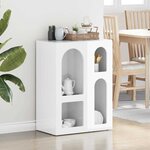 vidaXL Buffet Blanc brillant 59 x 35 x 80 5 cm Bois d'ingénierie