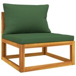 vidaXL Salon de jardin 9 Pièces avec coussins vert bois massif