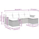 vidaXL Salon de jardin 6 Pièces avec coussins noir résine tressée