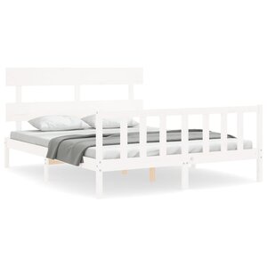 vidaXL Cadre de lit sans matelas blanc 160x200 cm bois de pin massif