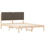 vidaXL Cadre de lit avec tête de lit rembourrée Taupe 135 x 190 cm