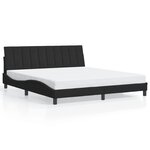 vidaXL Cadre de lit avec LED sans matelas Hanko noir 180x200 cm velours
